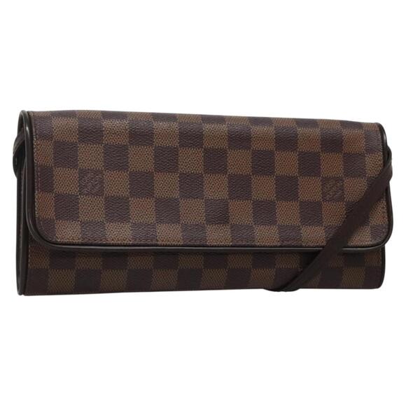 LOUIS VUITTON Damier Ebene Pochette Twin GM Shoulder Bag Spo - Picture 1 of 16